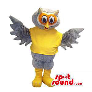 Grey Owl Pássaro Mascot...