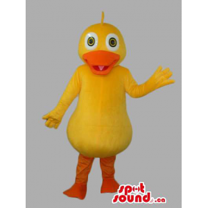Customised And All Yellow Duck Mascot With Orange Beak