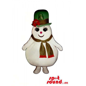 Snowman mascote de pelúcia...