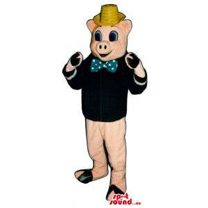 Pig Plush Mascot Dressed In...