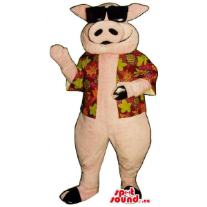 Pig Plush Mascot Dressed In...