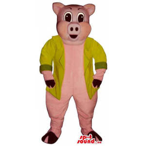 Pig Plush Mascot With Large...