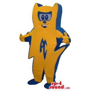 Mascota Símbolo De Electricidad Ac Naranja Y Azul