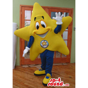 Happy Star Yellow Mascot...