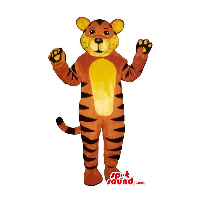 Customised Tiger Plush Mascot With A Yellow Belly