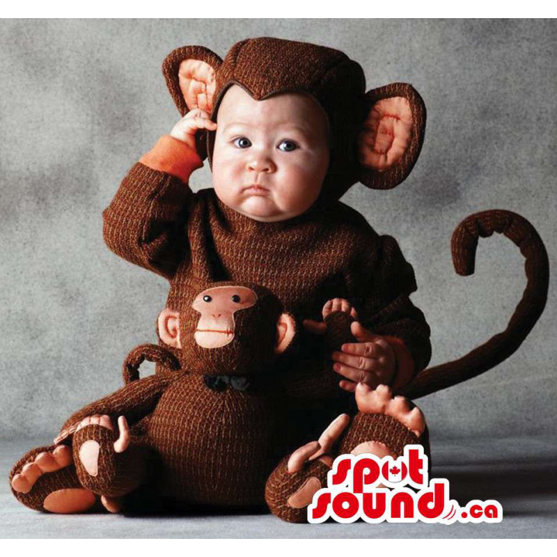 Gracioso Disfraz Para Bebés Mono Marrón De Felpa - SpotSound