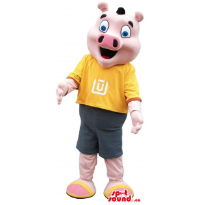 Personalizado Pig Mascot...