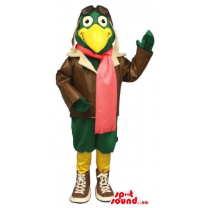Legal Pássaro Verde Mascot...