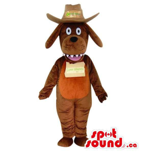 Brown Dog Plush Mascot With...