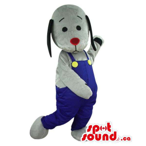 Cute White Dog Plush Mascot...