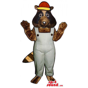 Brown Raccoon Mascot Plush...