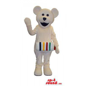 All White Bear Mascot Plush...