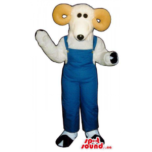 All White Goat Plush Mascot...