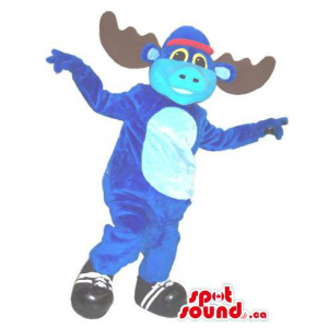 Flashy Blue Moose Plush...