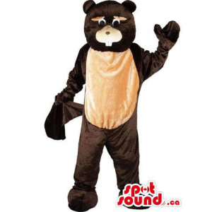 Tudo personalizado marrom escuro e bege Beaver Mascot