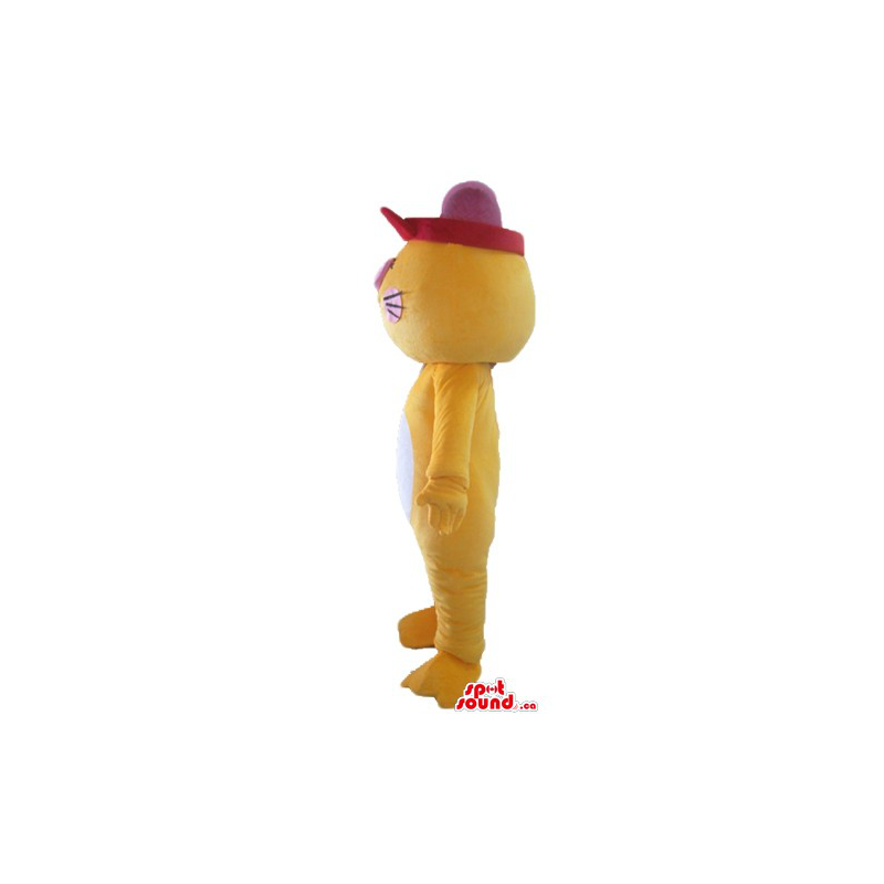 Yellow pig with pink ears cartoon character animal Mascot costume - Mascots pig - MASCAD6681 - SpotSound.ca