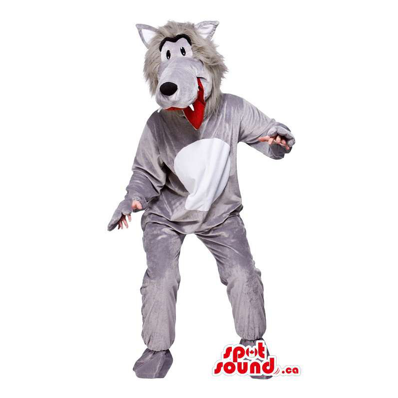 Disfraz Adulto Lobo Gris Y Blanco Un Animal Con Lengua Roja - SpotSound  Mascotas en Canadá / Estados Unidos mascota / Latinoamé Tamaño L (175-180  CM)