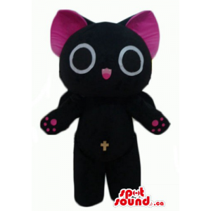 Black Kitten with pink ears...