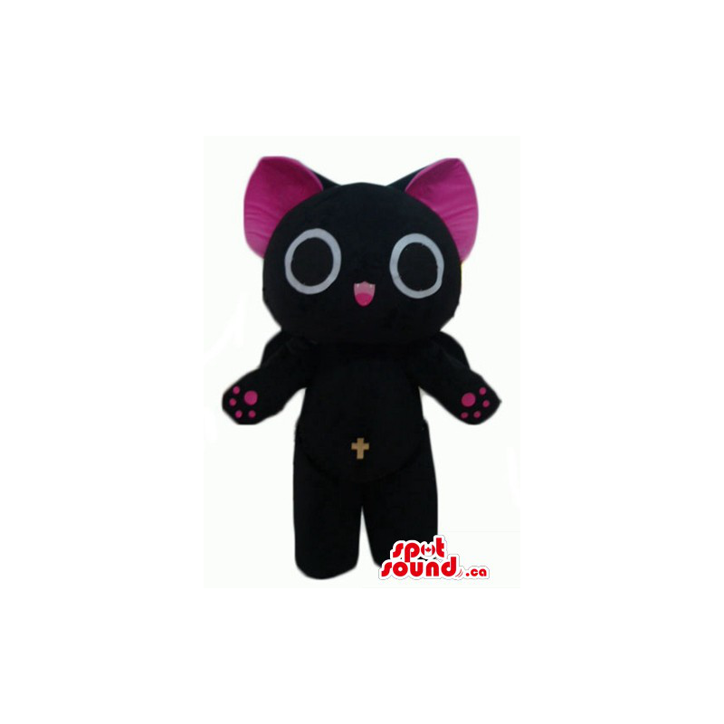 Black Kitten with pink ears cat animal Mascot costume - Cat mascots - MASCAD6703 - SpotSound.ca