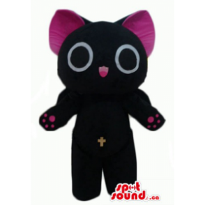 Black Kitten with pink ears cat animal Mascot costume - Cat mascots - MASCAD6703 - SpotSound.ca