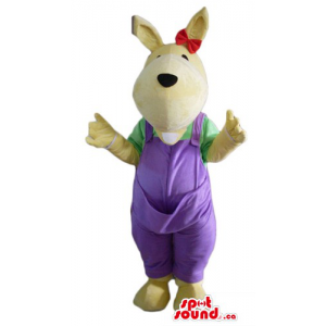 Kangaroo in a purple suit...