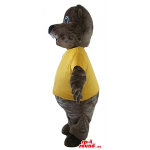 Brown badger in yellow...
