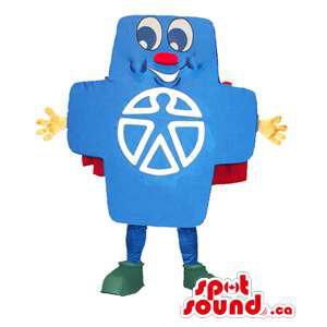 Símbolo peculiar Cruz Azul Dos Cuidados Médicos Ou Medicina Mascot