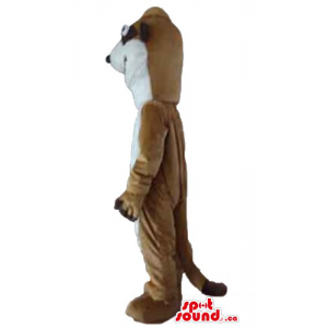 White and brown meerkat animal Mascot costume fancy dress