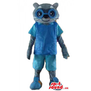 Blue dressed meerkat animal...