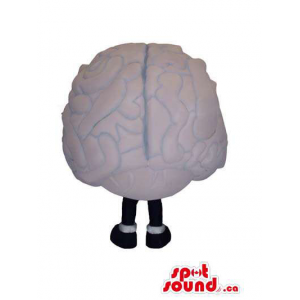 Enorme Cérebro Órgão personalizado mascote no cinza com espaço para o Logos