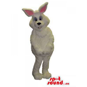 Personalizado coelho branco Easter Plush Com Espaço Para Logo