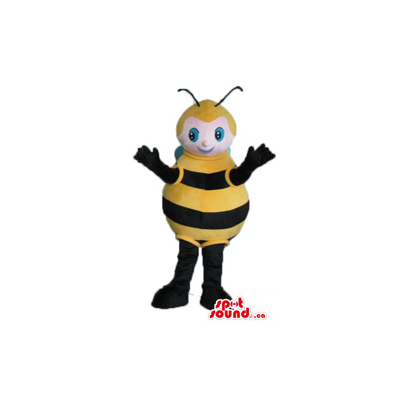 Alas azules personaje de dibujos animados abeja de la miel de la mascota  del traje del vestido de lujo - SpotSound Mascotas en C Tamaño L (175-180  CM)