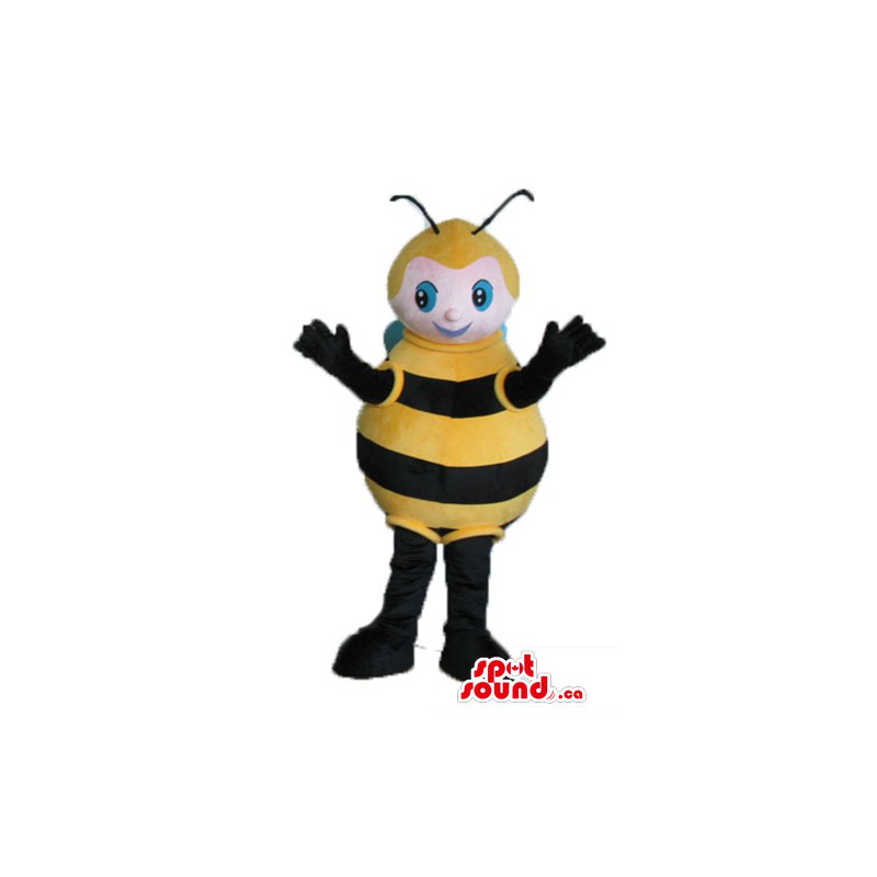 Blue wings honey bee cartoon character Mascot costume fancy dress ...
