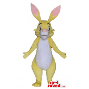 Pink ears yellow rabbit hate animal Mascot costume fancy dress - Rabbit mascot - MASCAD6961 - SpotSound.ca