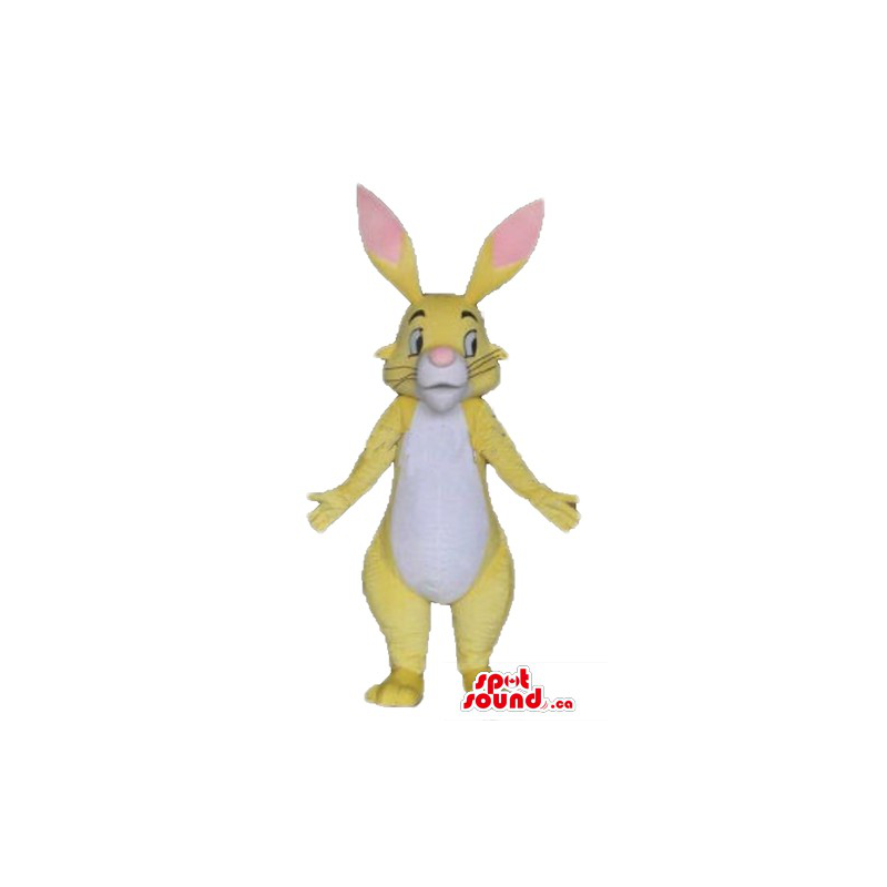 Pink ears yellow rabbit hate animal Mascot costume fancy dress - Rabbit mascot - MASCAD6961 - SpotSound.ca