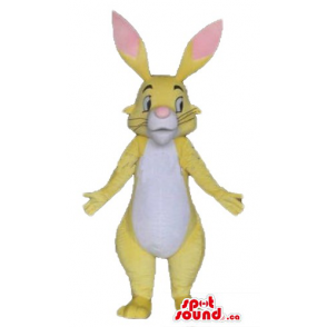 Pink ears yellow rabbit hate animal Mascot costume fancy dress - Rabbit mascot - MASCAD6961 - SpotSound.ca