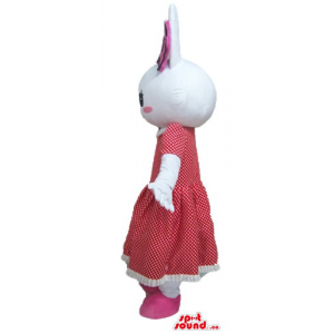 White rabbit girl in red...