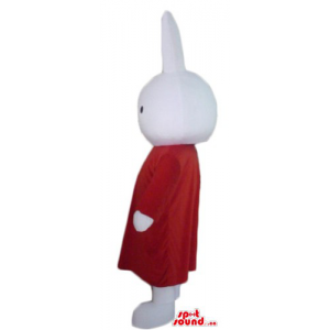 White rabbit in red dress...