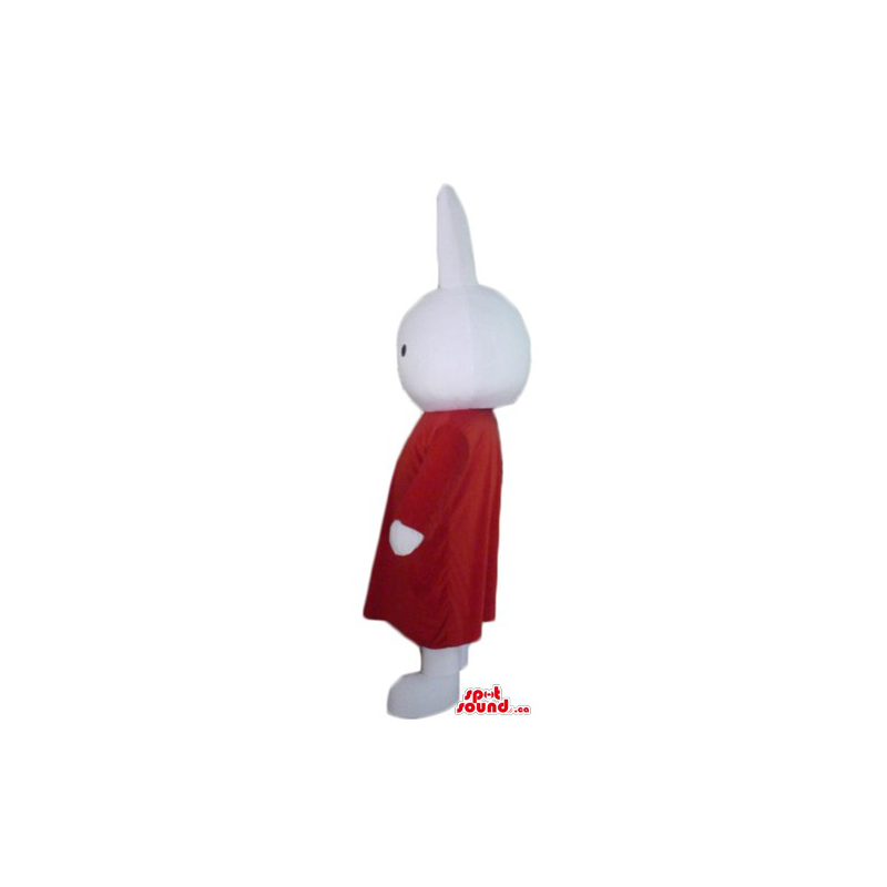 White rabbit in red dress cartoon character Mascot costume - SpotSound  Mascots in Canada / US / Latin America Sizes L (175-180CM)