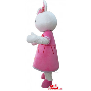 White rabbit girl in pink...