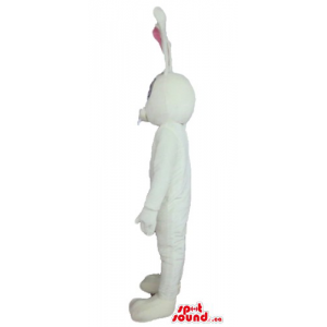 Pink ears white rabbit hate animal Mascot costume fancy dress - Rabbit mascot - MASCAD6980 - SpotSound.ca