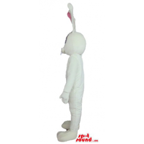 Pink ears white rabbit hate animal Mascot costume fancy dress - Rabbit mascot - MASCAD6980 - SpotSound.ca
