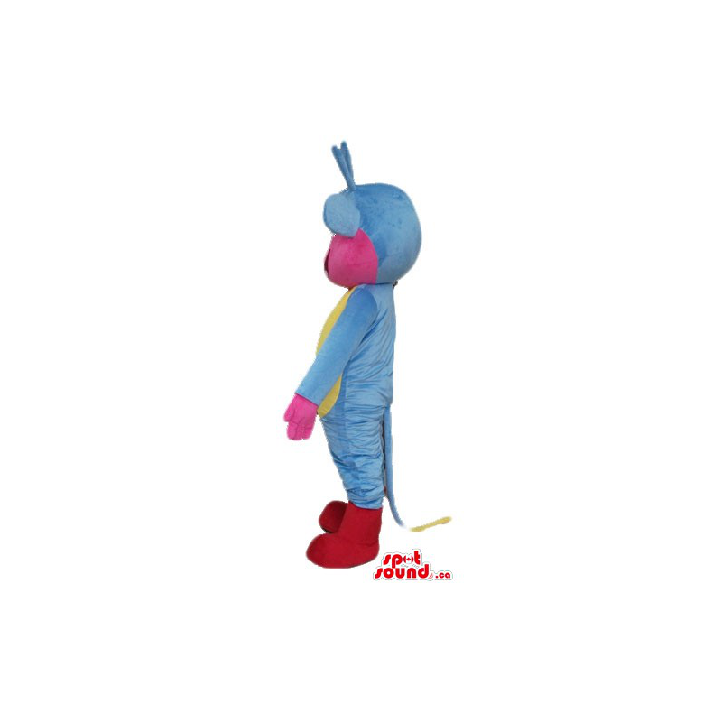 George macaco traje azul mascote personagem de desenho animado - SpotSound  Mascotes no Canadá / mascote US / mascote América Lat Cortar L (175-180CM)