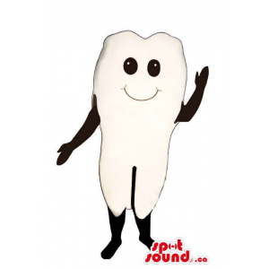 Customised White Tooth Peculiar Mascot With Black Eyes