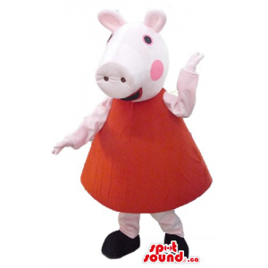 Peppa Pig in red robe...