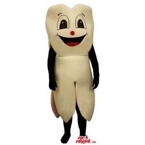 Customised White Tooth Peculiar Mascot With Red Nose