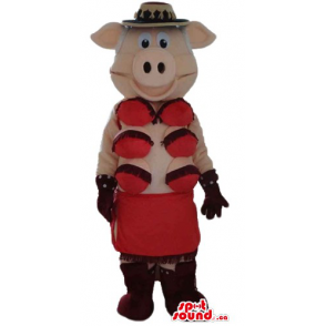 Peppa Pig no vestido dos desenhos animados da mascote do personagem traje  vermelho - SpotSound Mascotes no Canadá / mascote US / Cortar L (175-180CM)