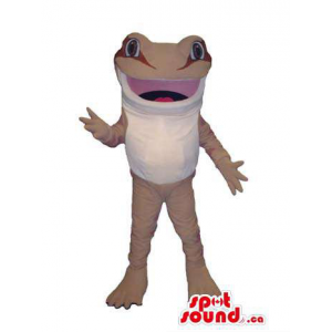 Customised Frog Animal Mascot In White And Beige