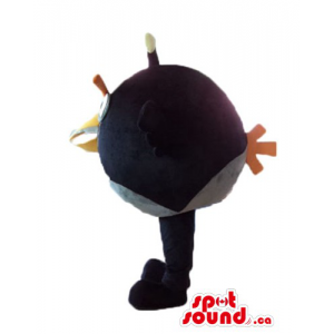 Black round bird cartoon...