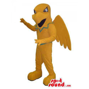 Mascota Dinosaurio  Amarillo Personalizable Con Alas Grandes